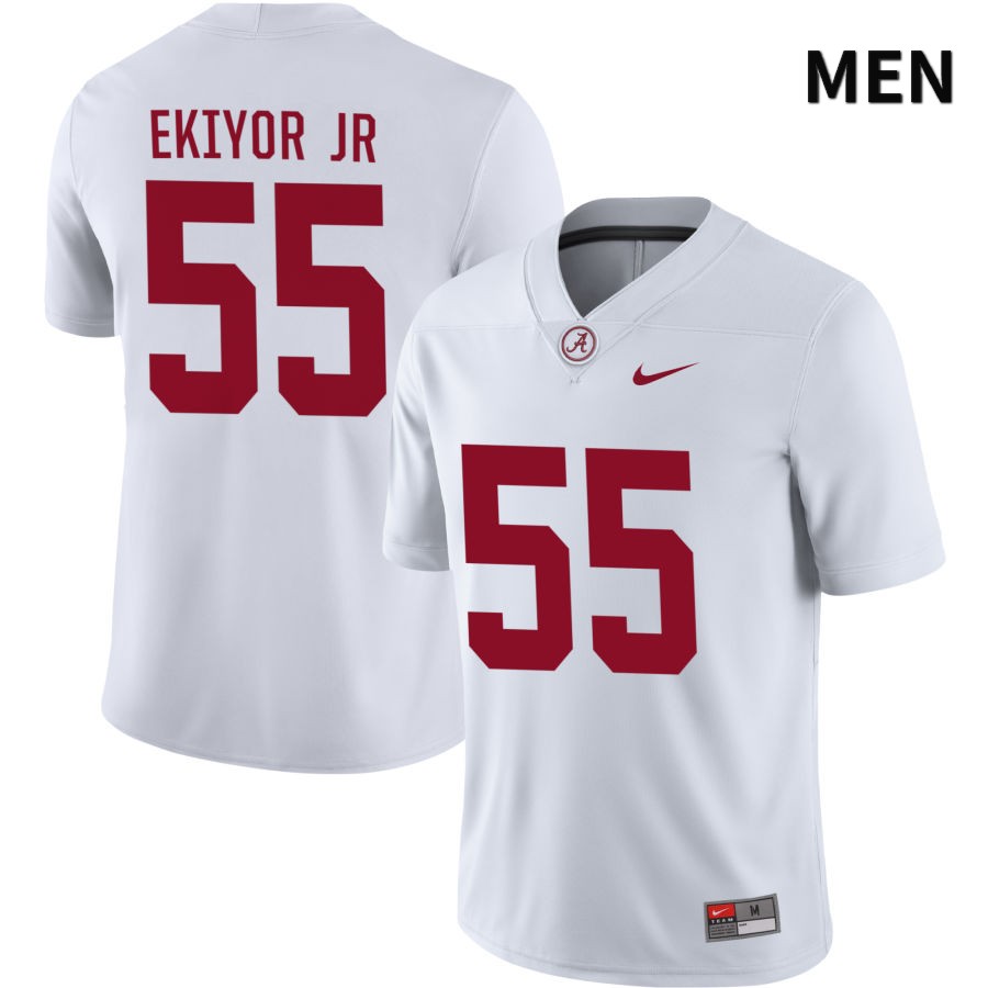 Alabama Crimson Tide Men's Emil Ekiyor Jr #55 NIL White 2022 NCAA Authentic Stitched College Football Jersey VD16P04PO